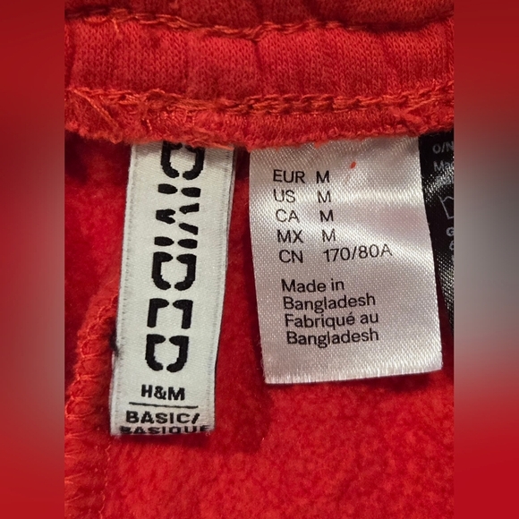 Divided Red Sweat Shorts W/ Pockets - Picture 4 of 6